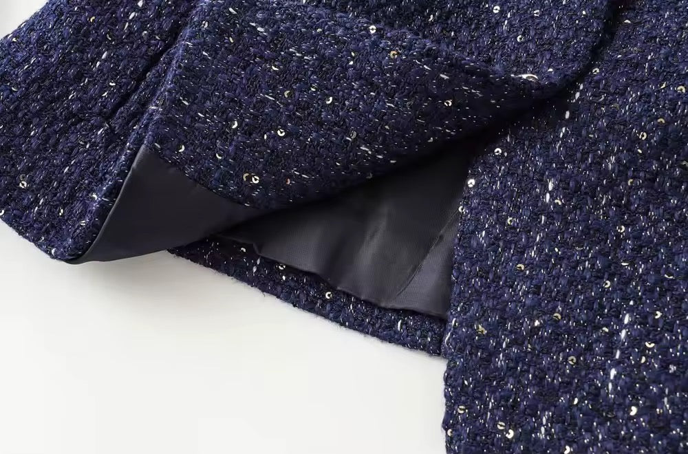 Elegante Tweed-Weste mit Gürtel