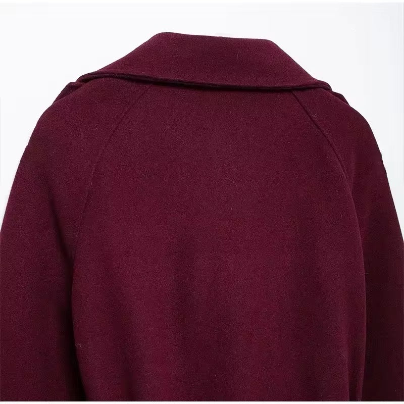 Elegant burgundy trench coat