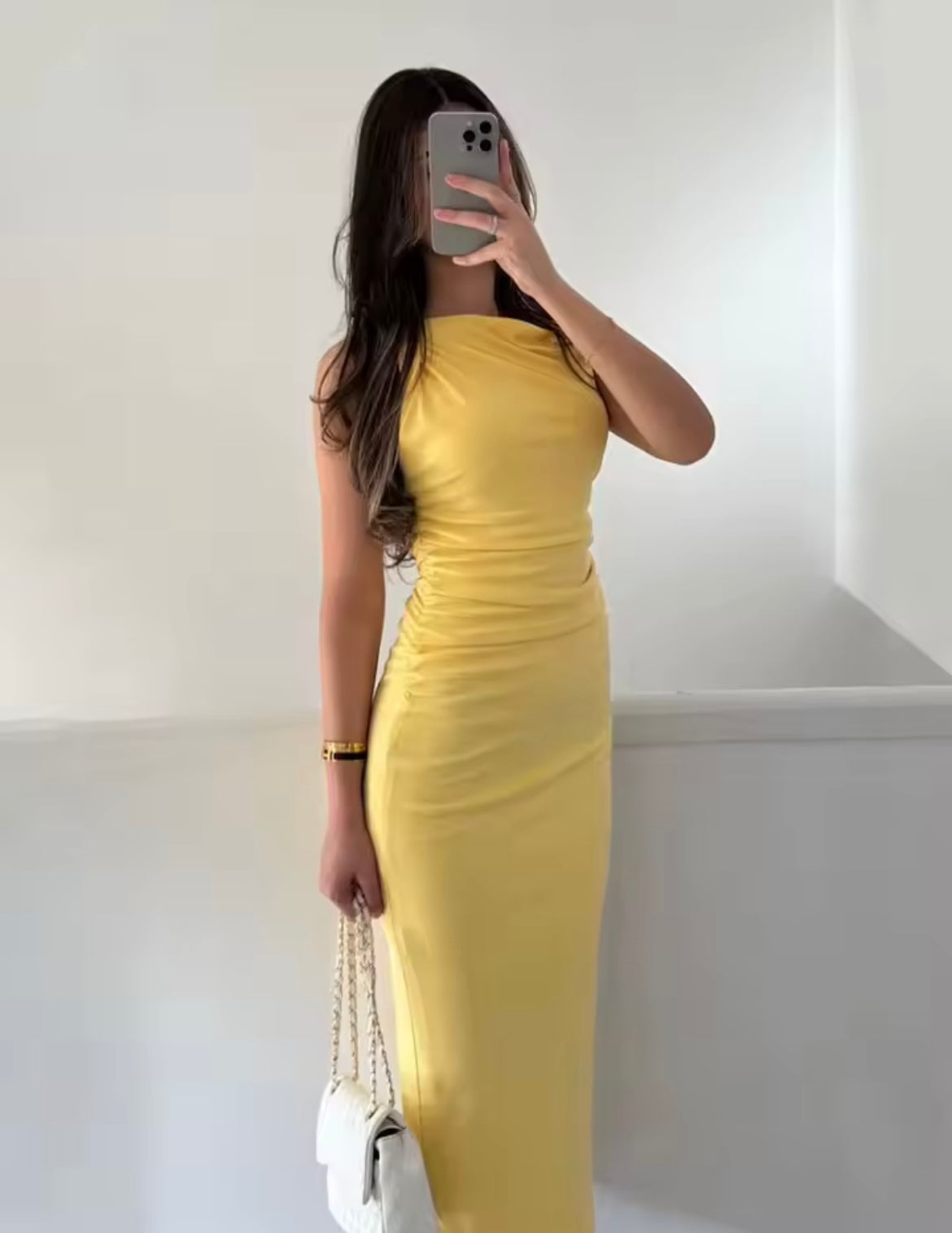 Elegantes Midikleid mit Raffungen