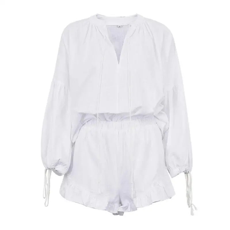 Zweiteiler Bluse und Shorts
