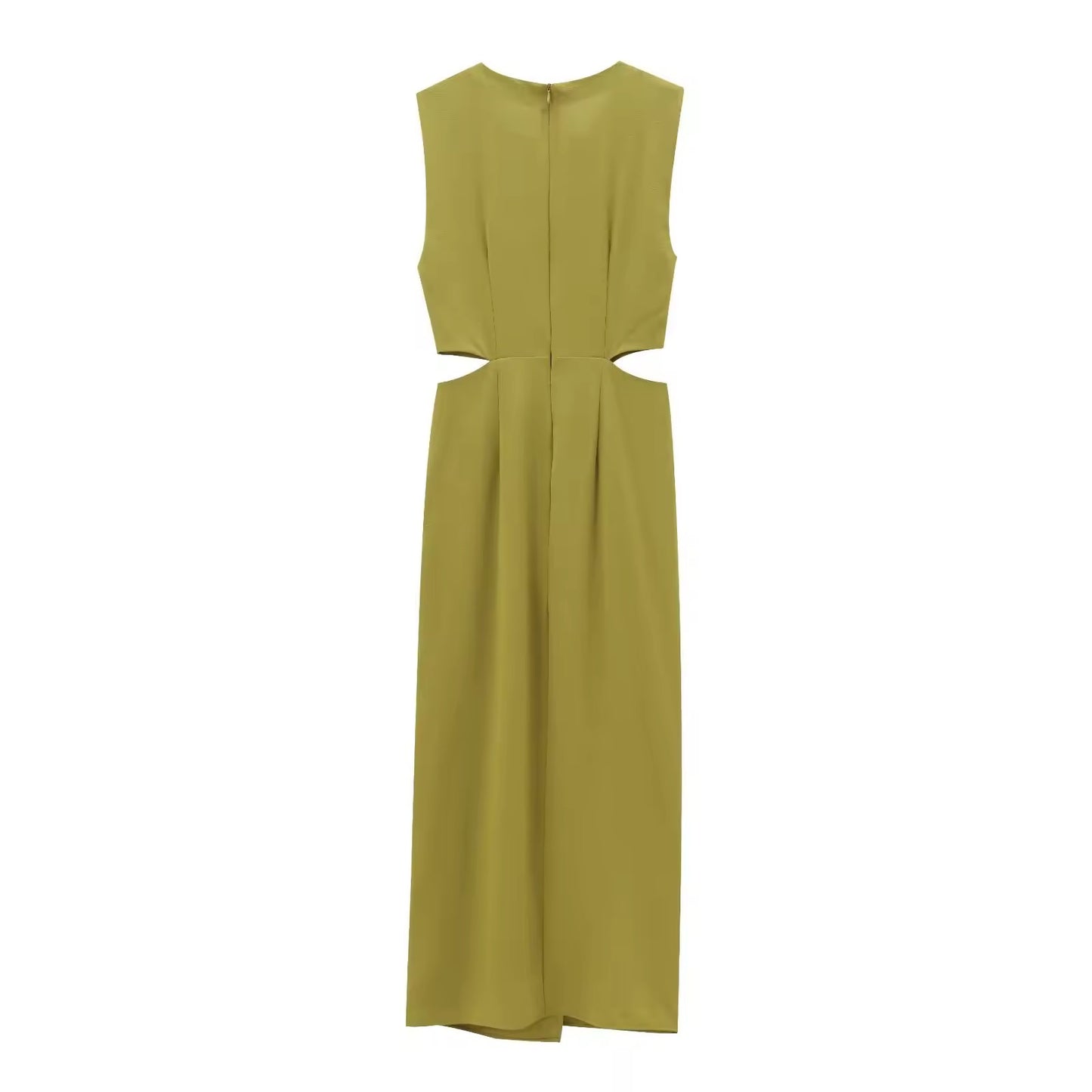 Cut-Out Midikleid mit Zierschnalle