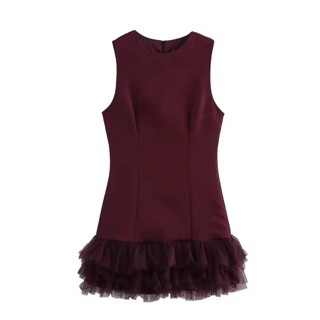 Robe de cocktail élégante avec détails en tulle