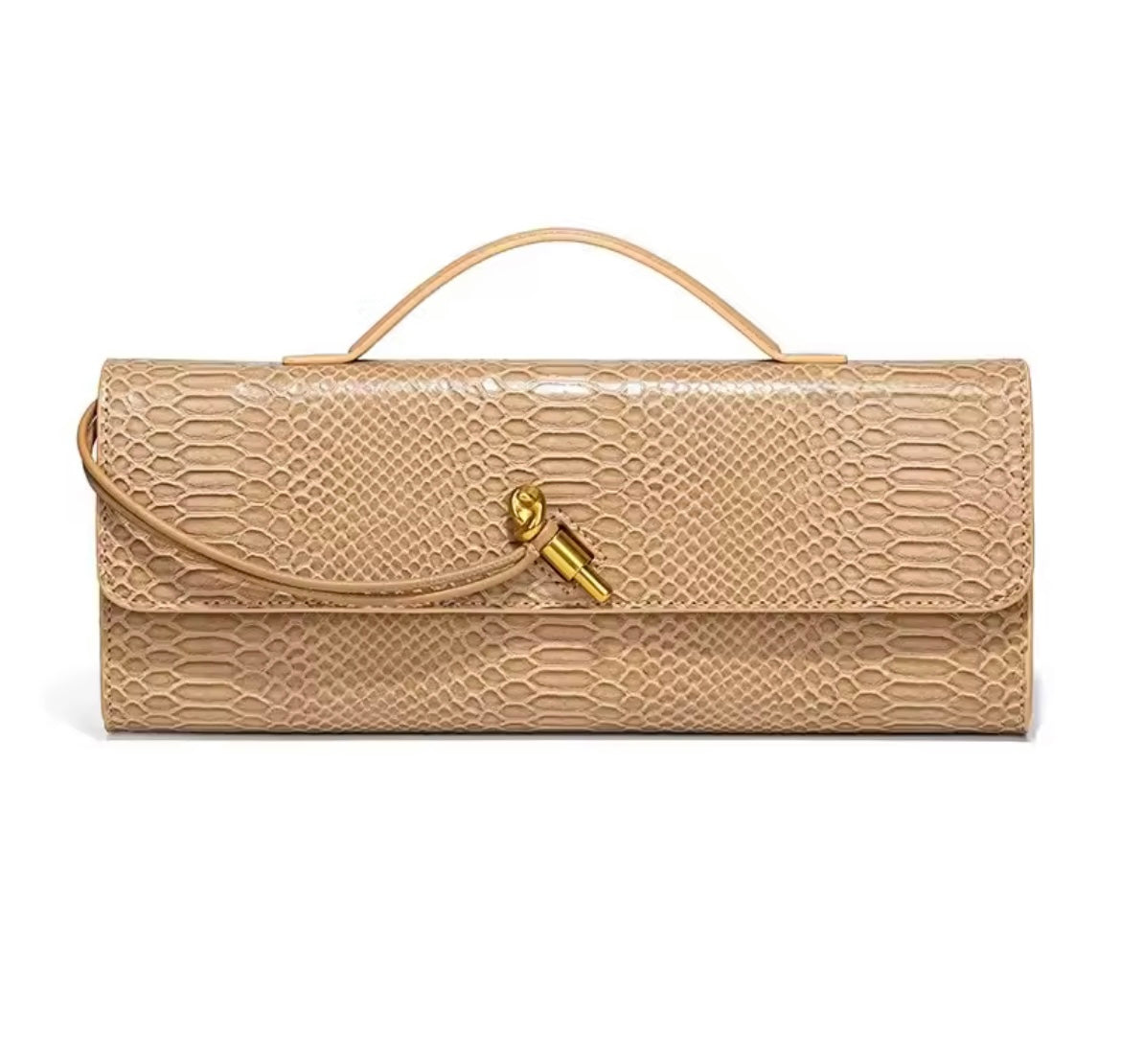 Luxurious clutch bag in crocodile look