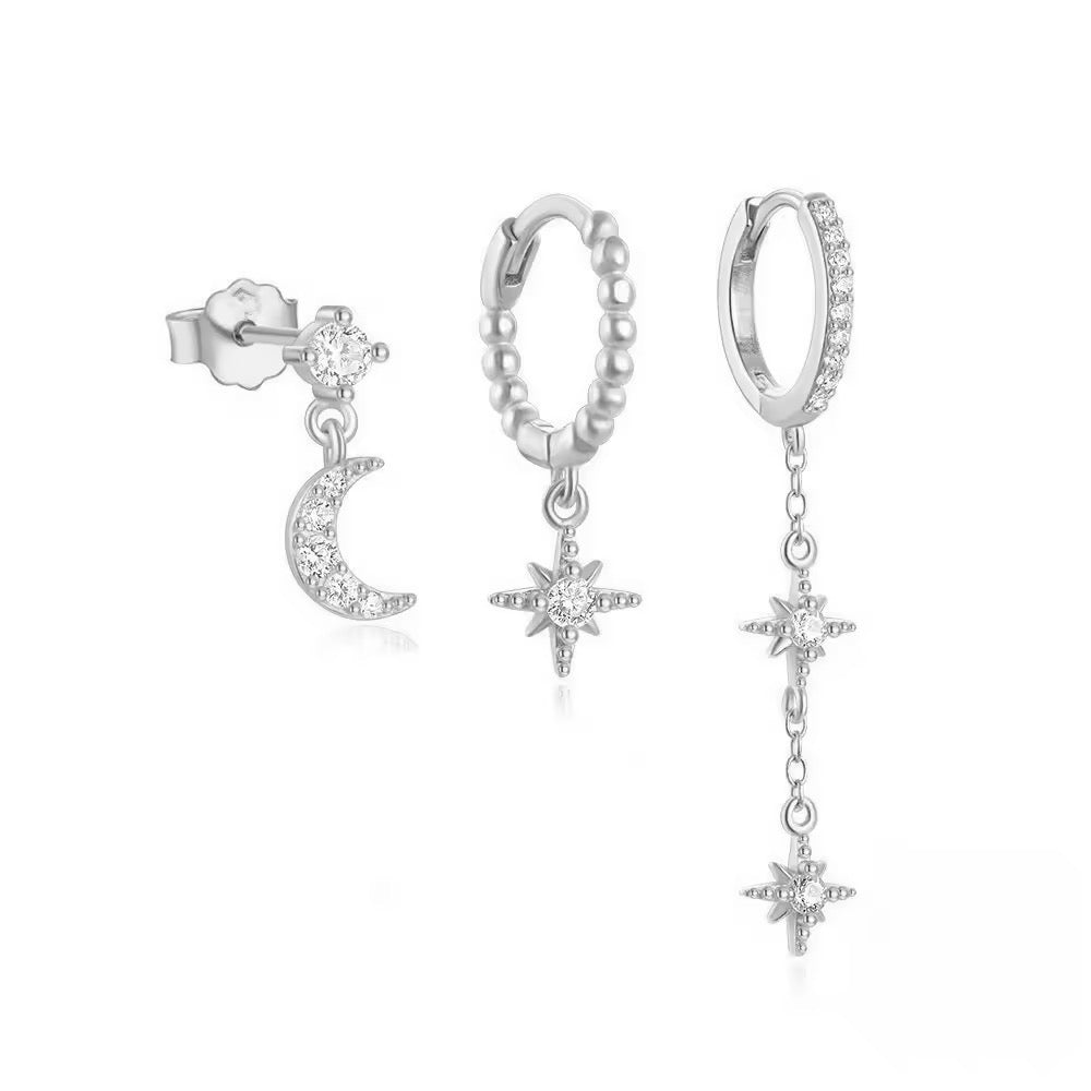 Goldene Ohrring-Kollektion „Moon & Stars“