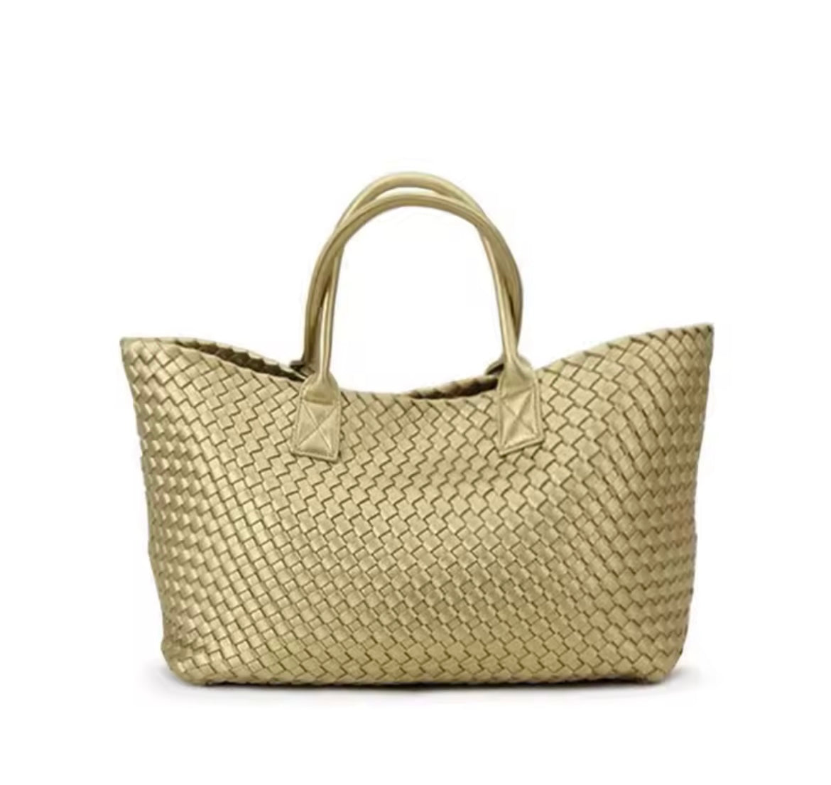 Geflochtene Leder-Optik Handtasche