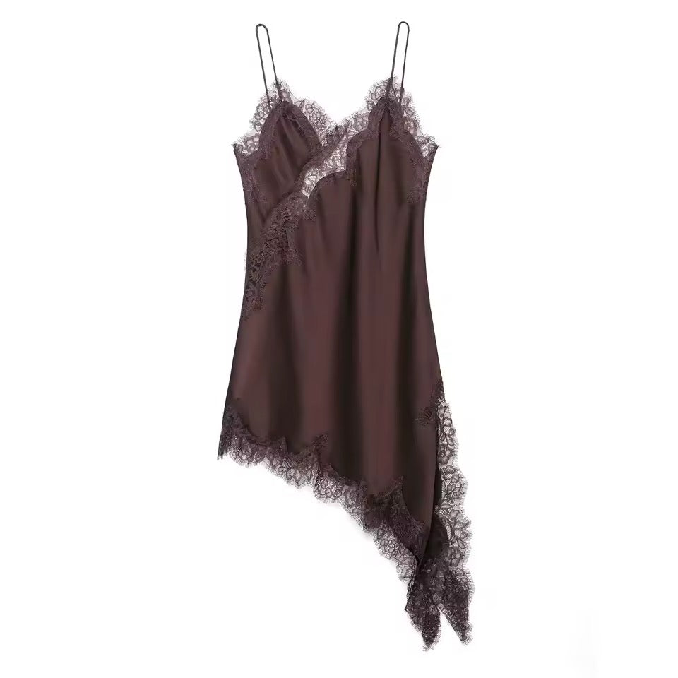 Satin Spitzen Kleid