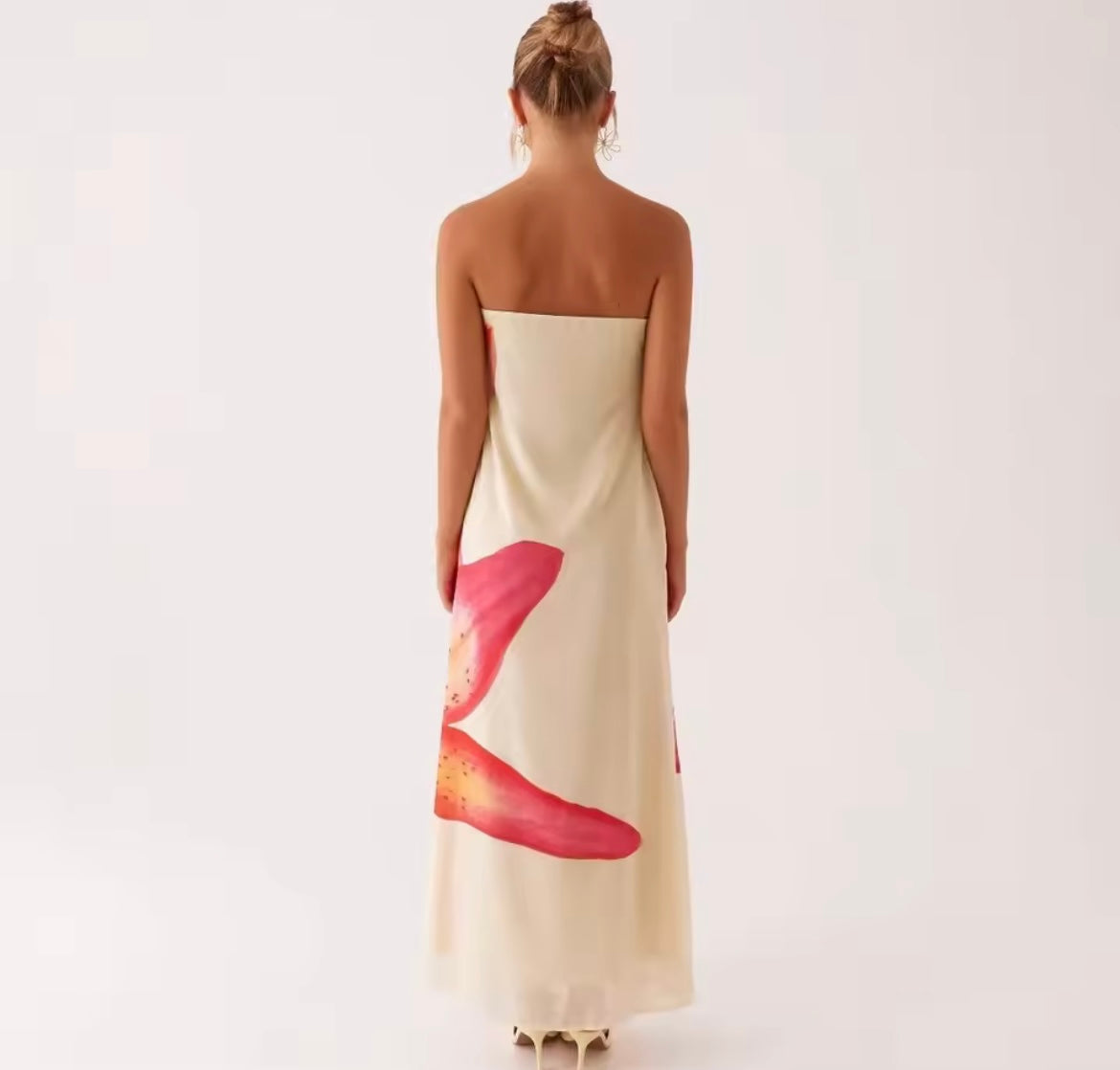 Tropical Bloom Bandeau Maxikleid