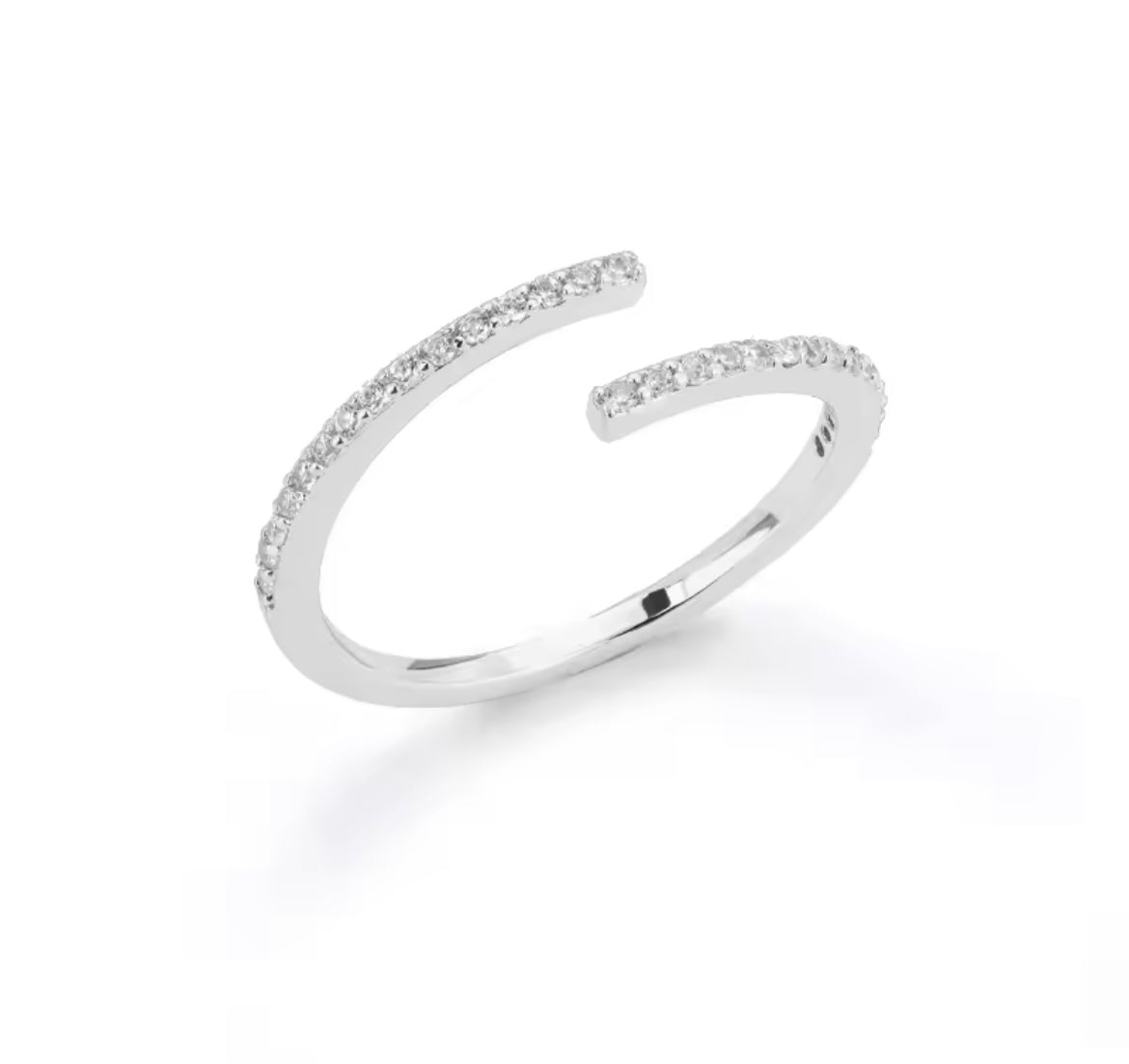 Elegant open ring with zirconia in gold