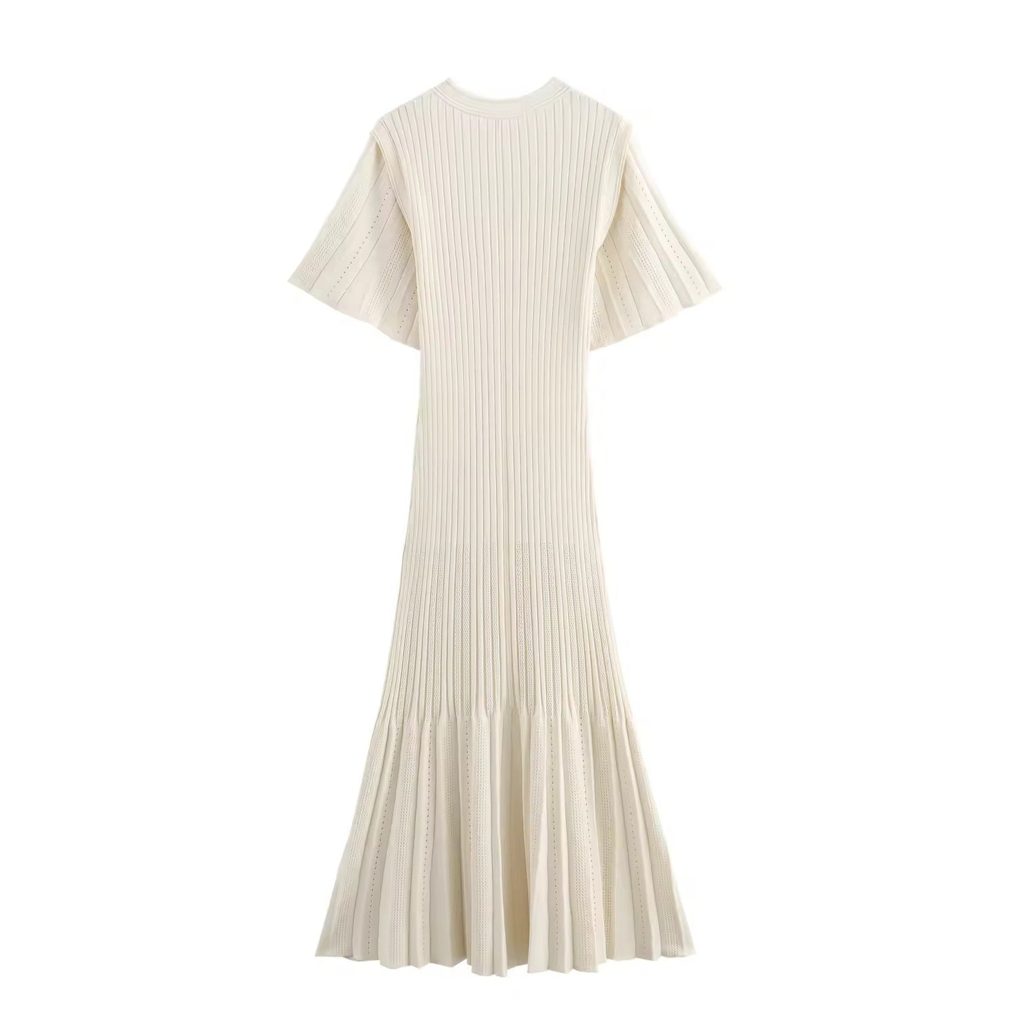 Strick-Midikleid mit Flügelärmeln