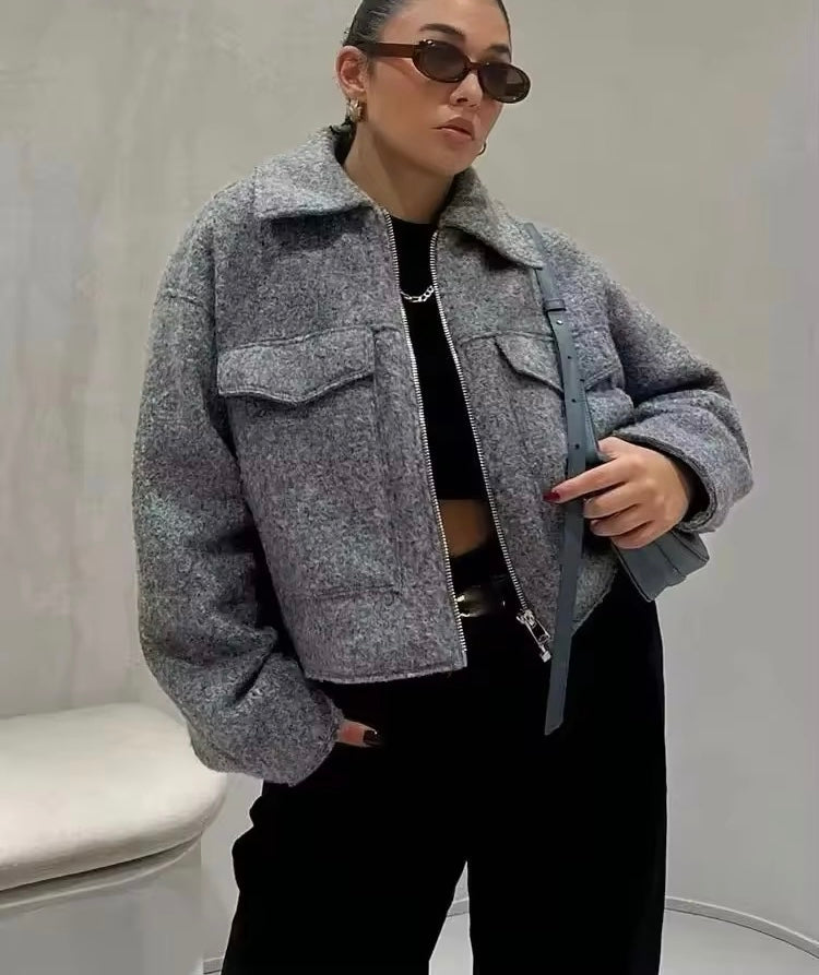 Warm teddy jacket for women
