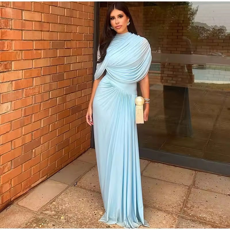 Bodenlanges Drapiertes Abendkleid