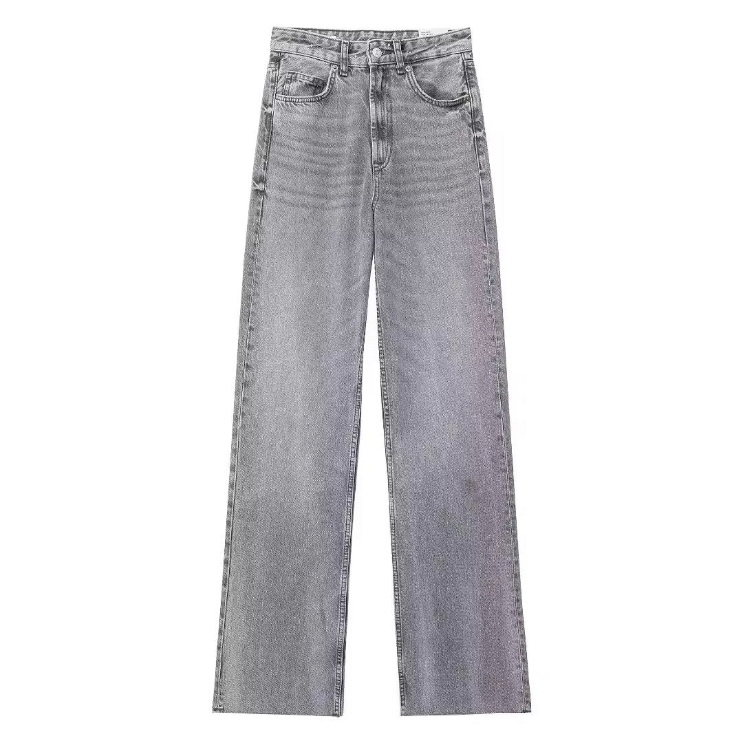 Classic high-waisted wide-leg jeans