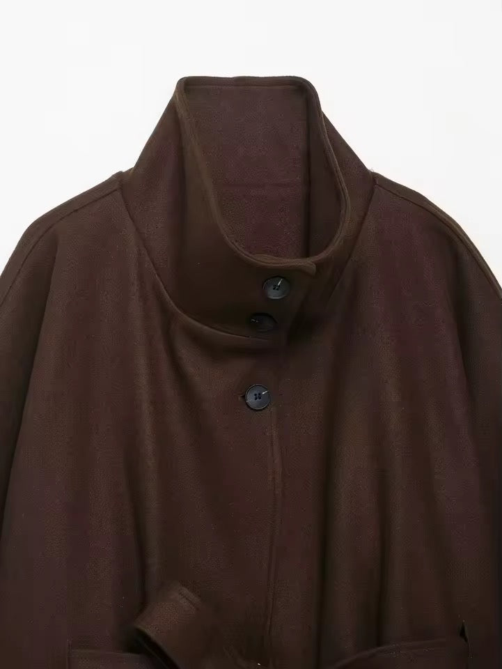 Cape-Mantel mit Bindegürtel