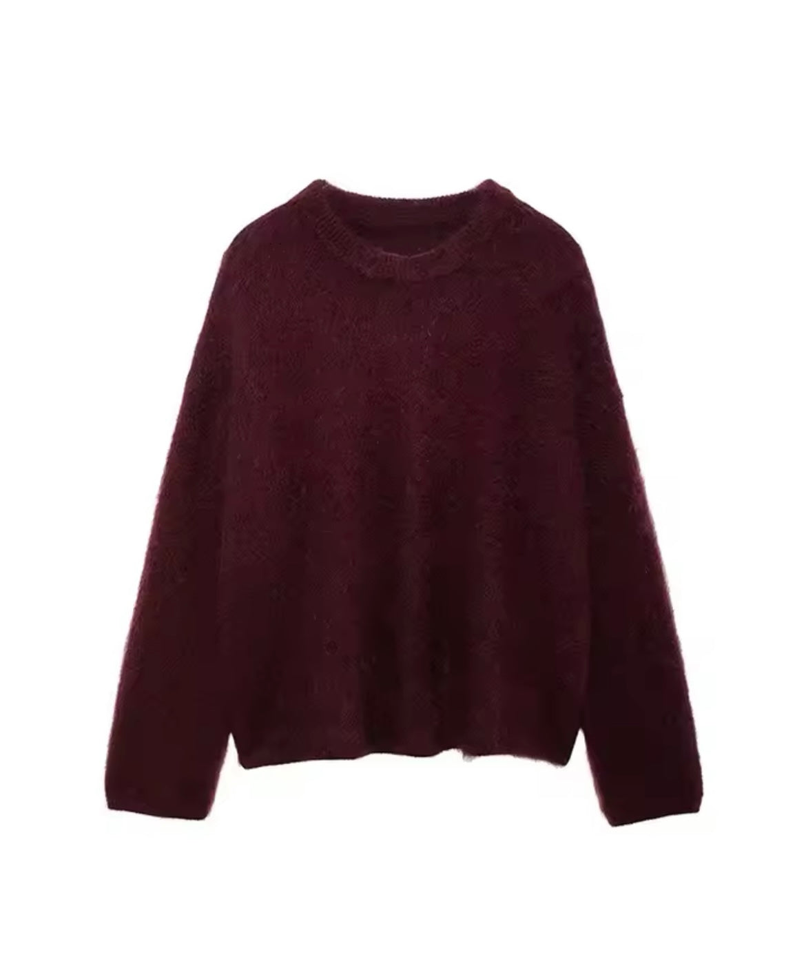 Cozy sweater in wine red
