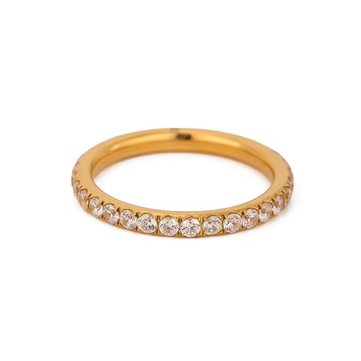 Eleganter Goldring mit Diamantenbesatz