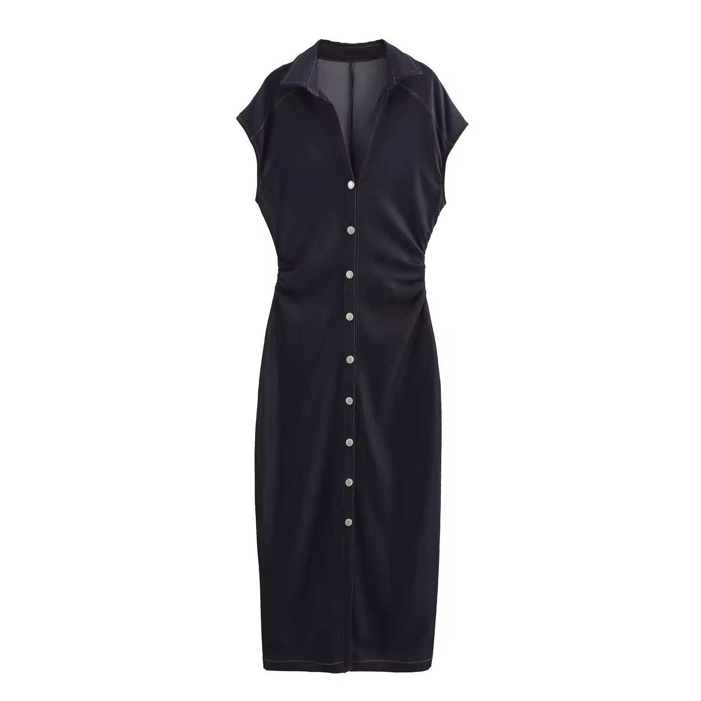 Denim-Hemdblusenkleid mit Knopfleiste