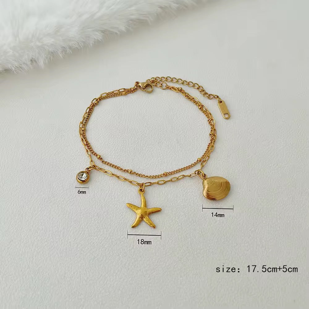 Muschel & Seestern Armband – Wasserfest