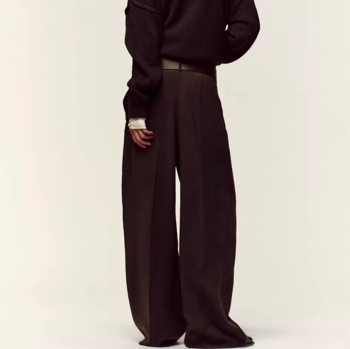 High-Waist Wide Leg Hose mit Gürtel