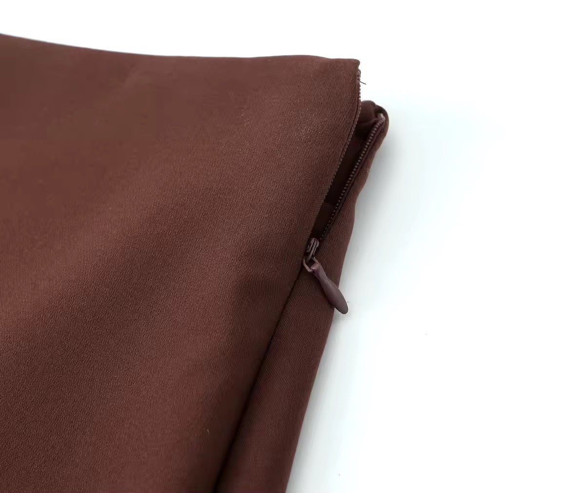 Two-piece set of jacket and miniskirt in brown