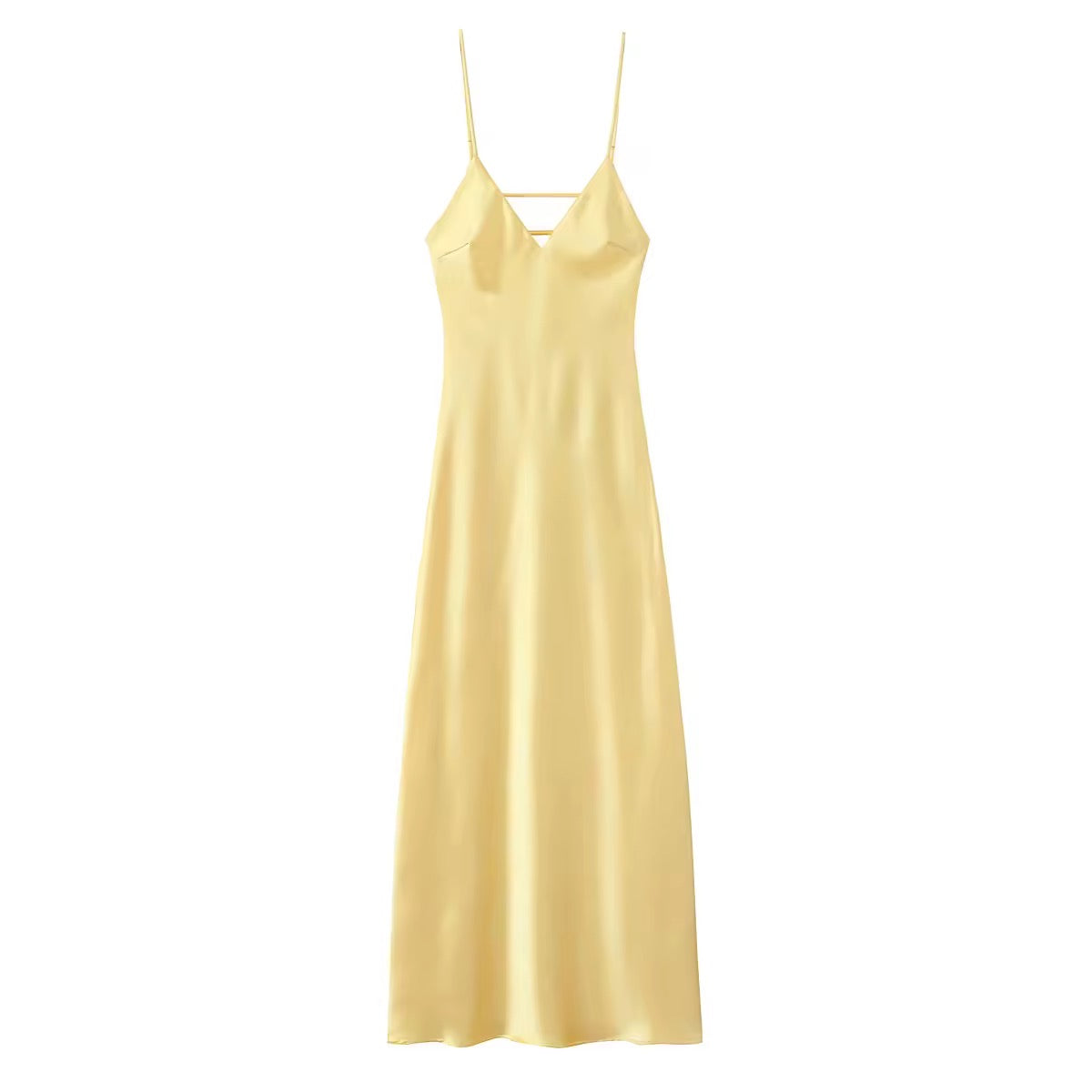 Langes Satin Slip Kleid