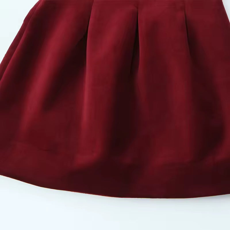 Elegant satin dress with spaghetti straps – Bordeaux