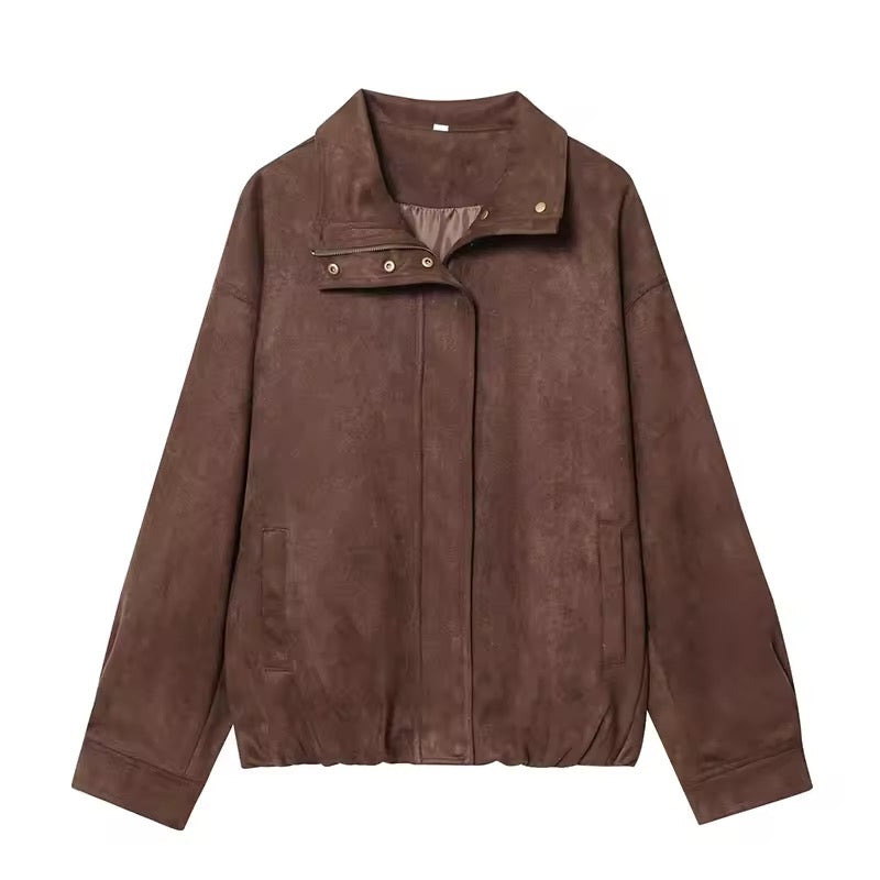Vintage Suede Look Übergangsjacke