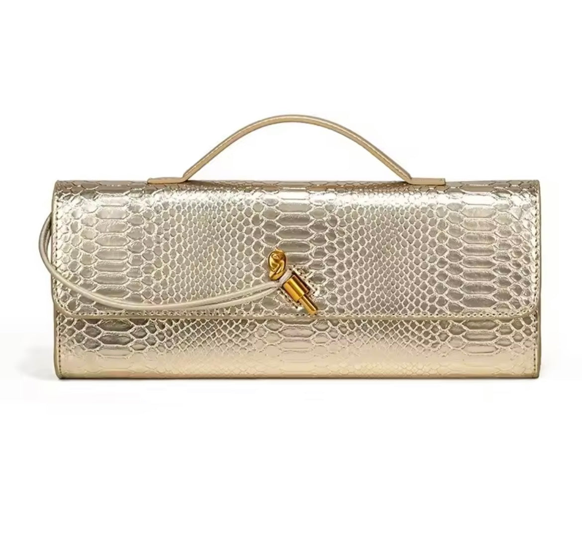 Luxurious clutch bag in crocodile look