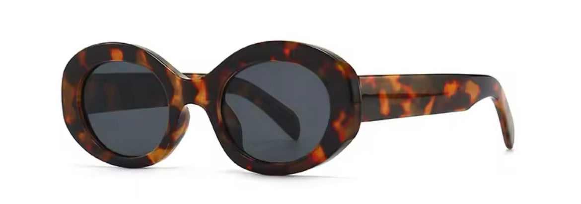 Retro-Sonnenbrille im Leopardenmuster – Rund