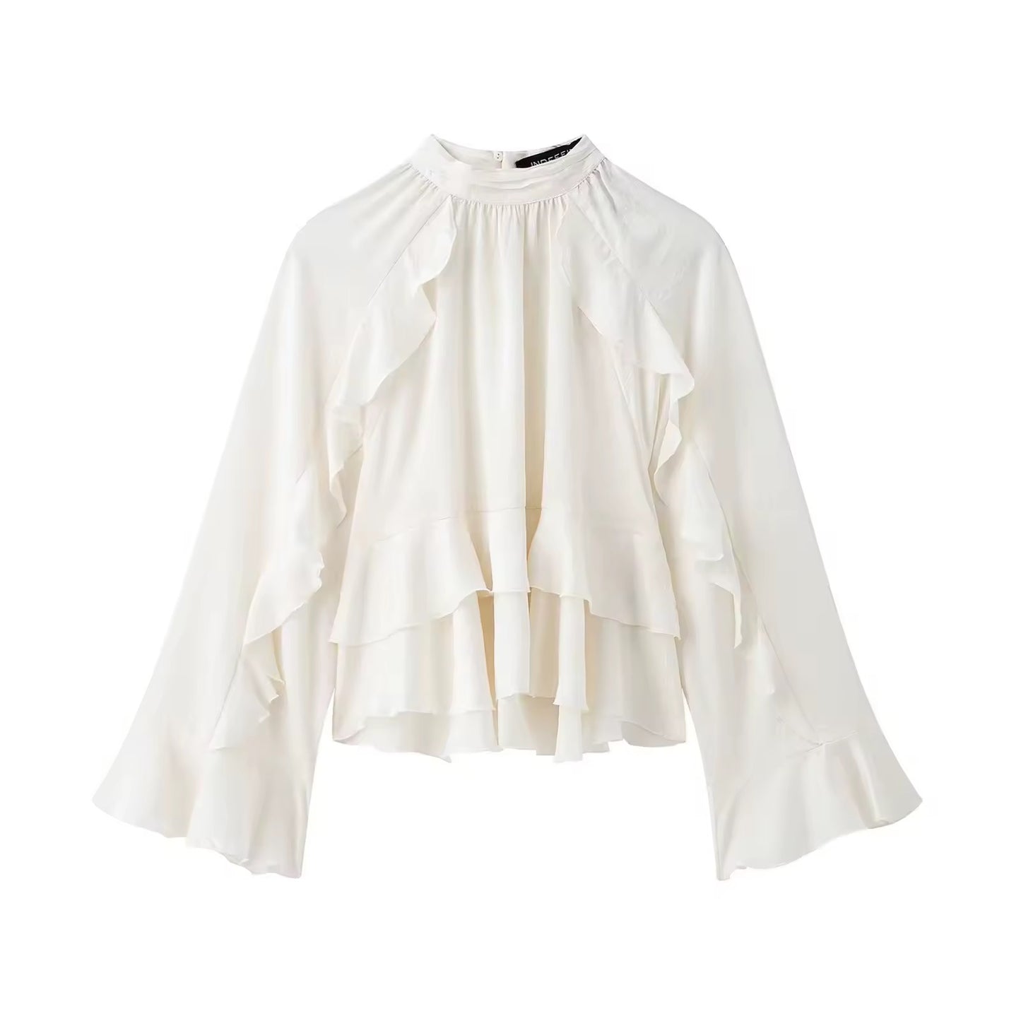 Elegante Volant-Bluse in Cremeweiẞ