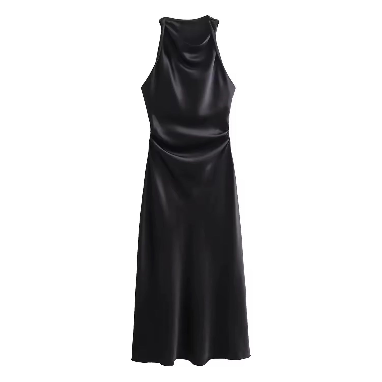 Satin Maxi Kleid “Elegant Drape