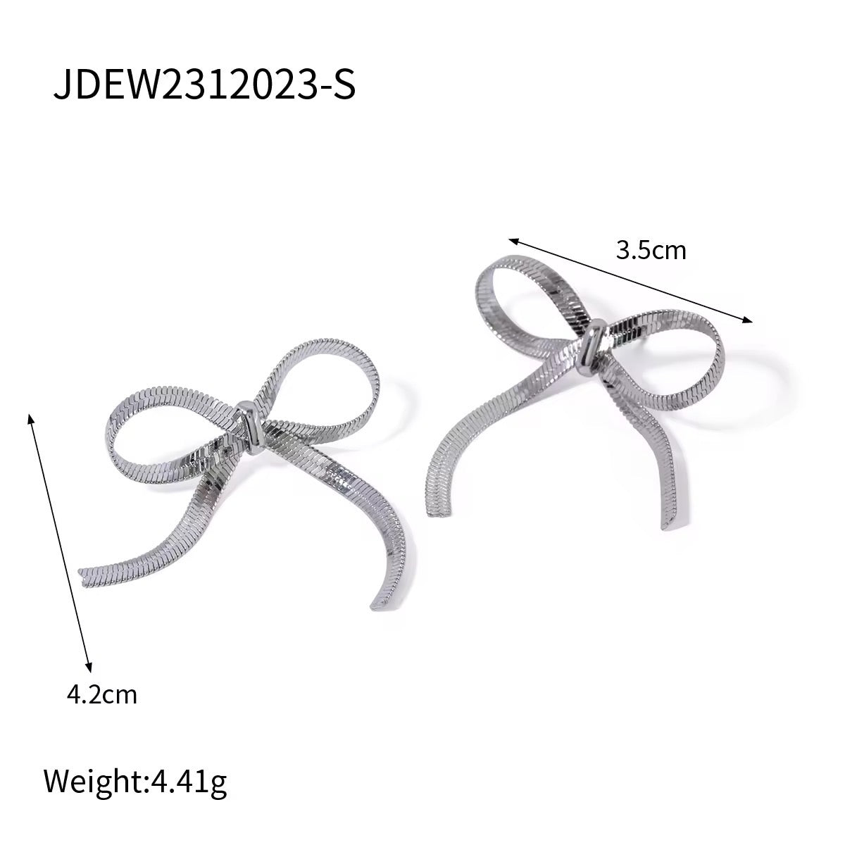 Elegant golden bow earrings