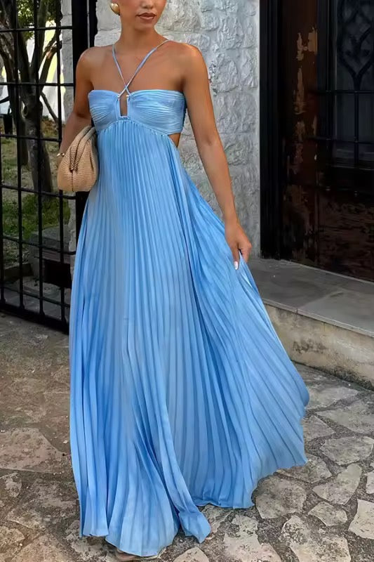 Sky Breeze Plissee-Abendkleid