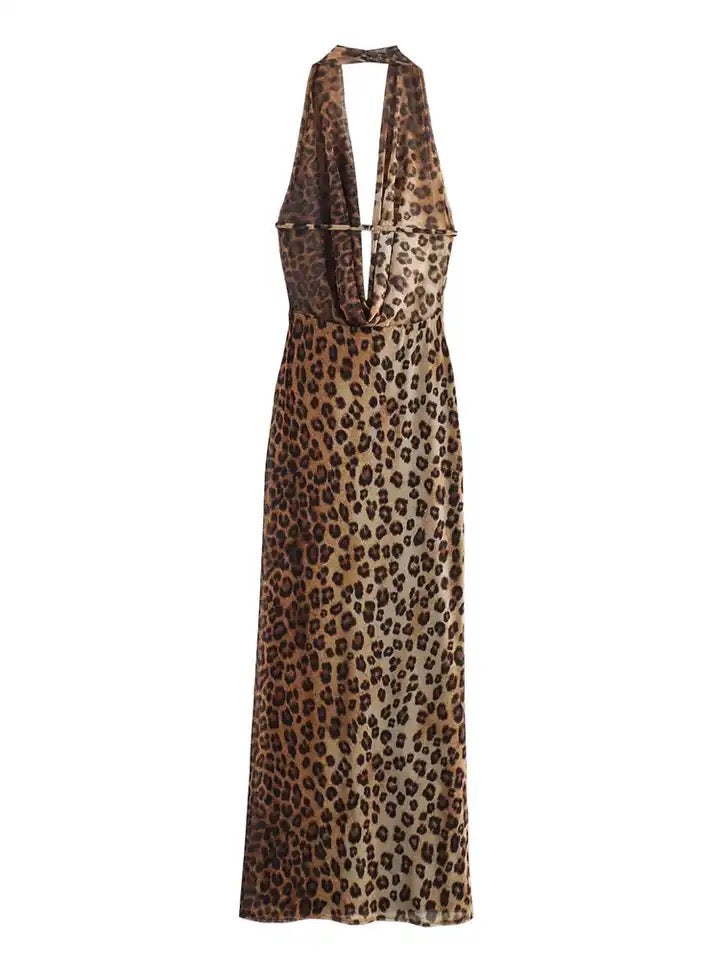 robe à imprimé léopard