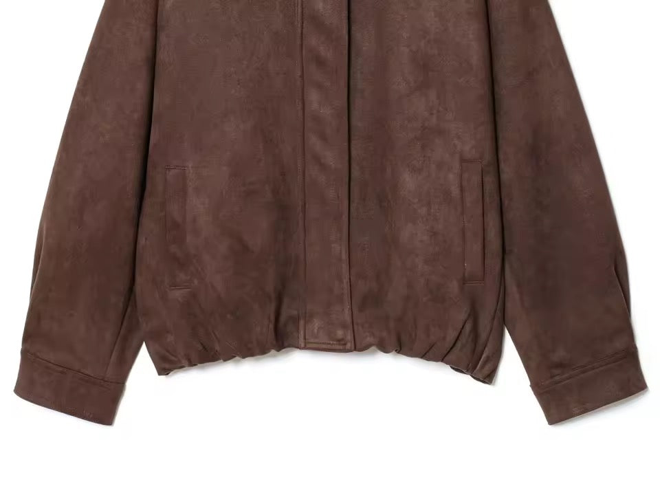 Vintage Suede Look Übergangsjacke