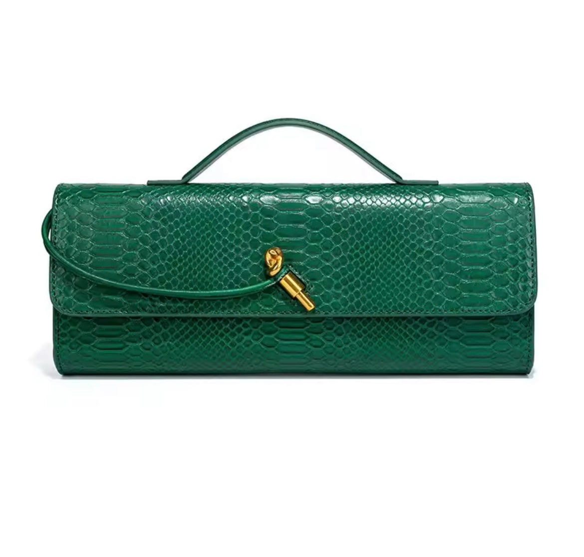 Luxurious clutch bag in crocodile look