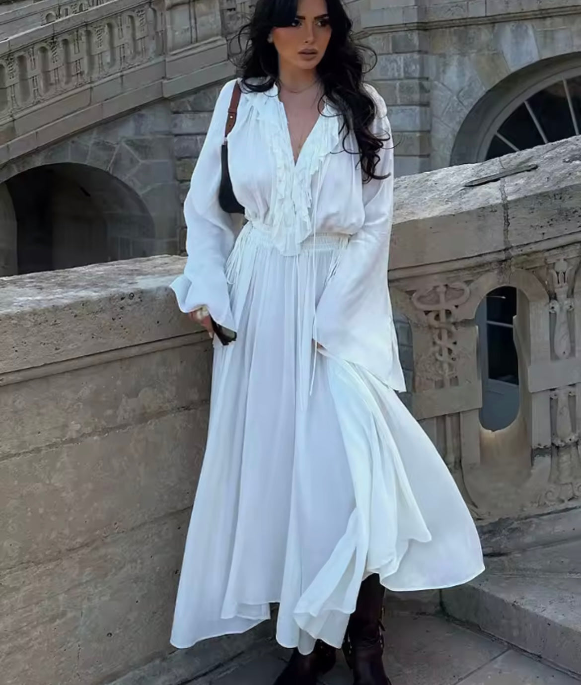 Romantisches Maxikleid mit Rüschen
