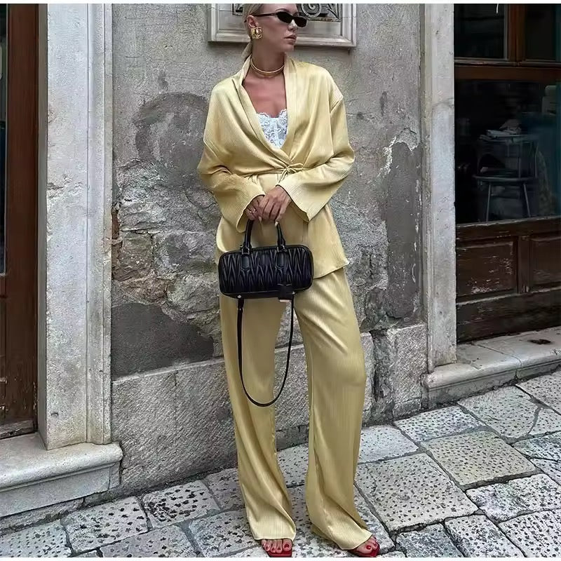 Lounge-Set – leichte Kimono-Jacke & weite Hose