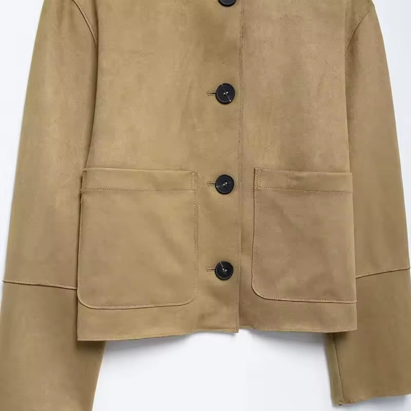 Jacke mit Knopfleiste und Taschen