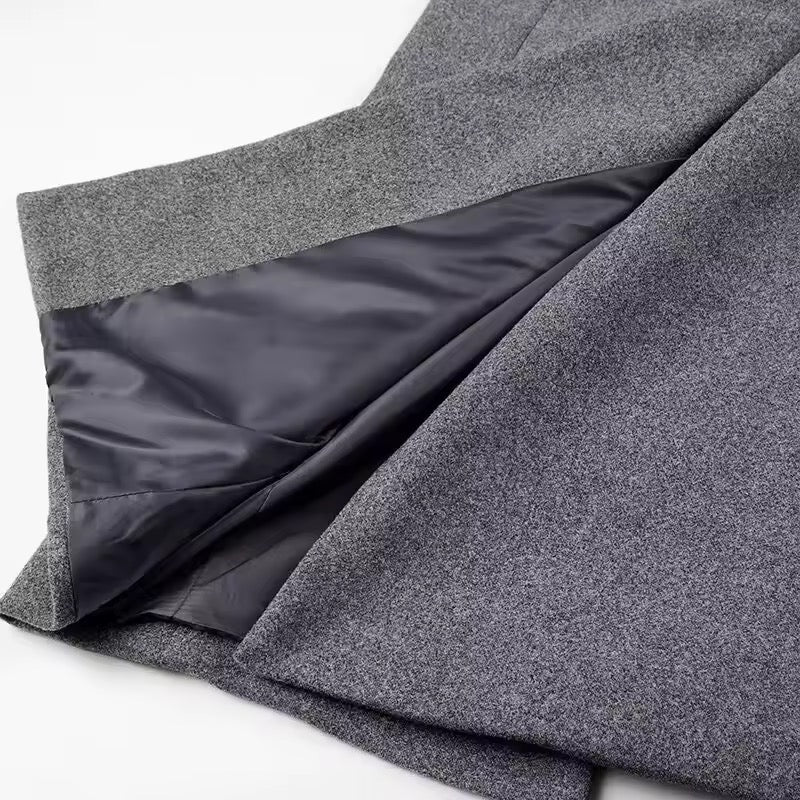 Eleganter langer Mantel in Grau