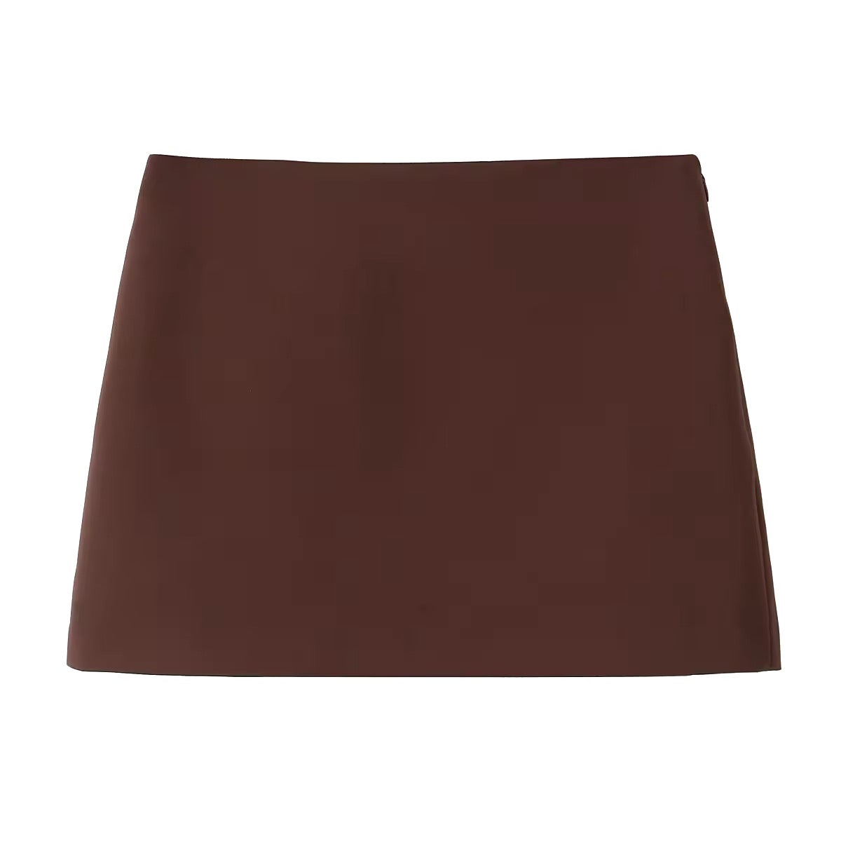 Two-piece set of jacket and miniskirt in brown