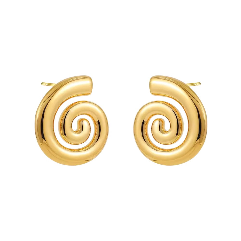 Goldene Spiral-Ohrringe – Bold & Elegant