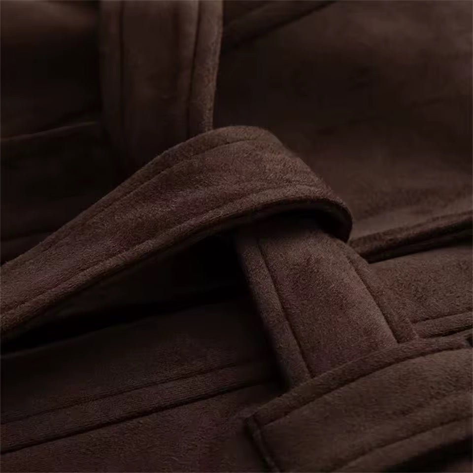 Kunstleder-Blazer in Dunkelbraun