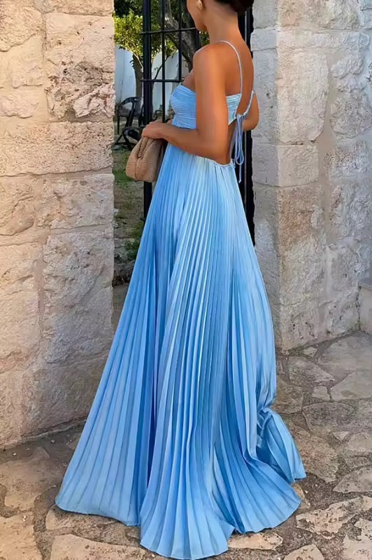 Sky Breeze Plissee-Abendkleid