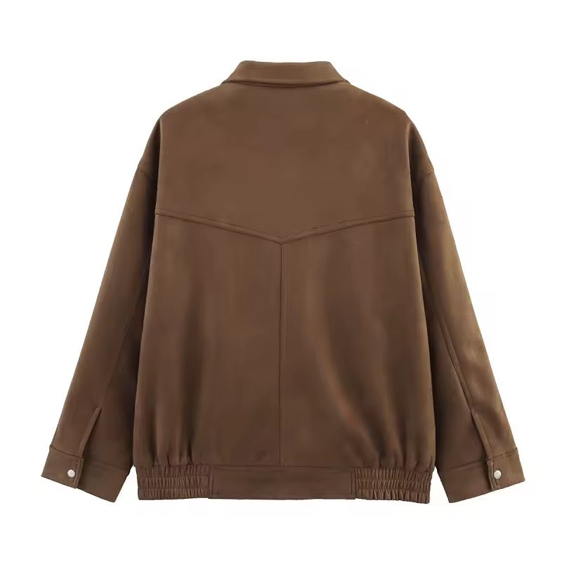 Oversize Lederoptik-Jacke
