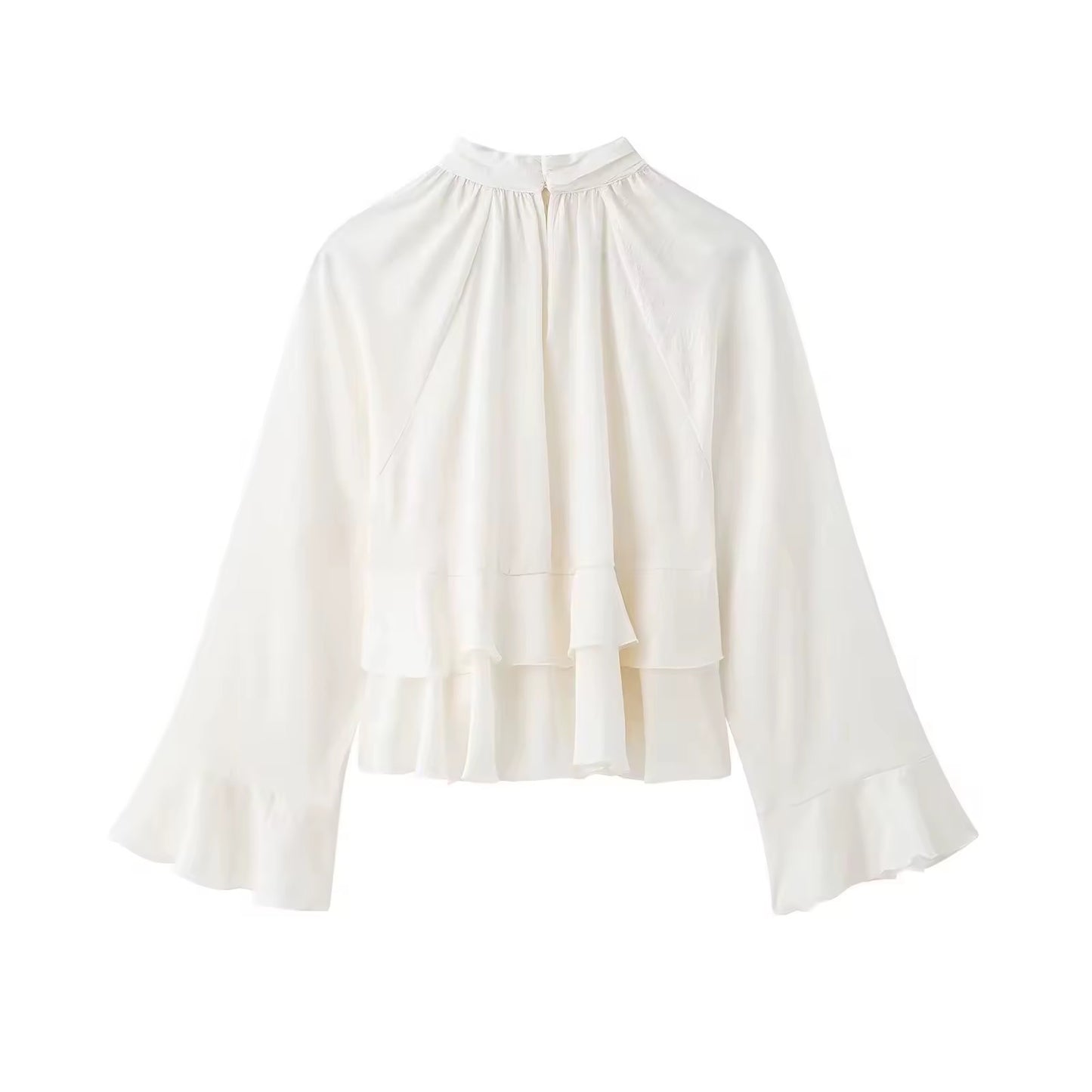 Elegante Volant-Bluse in Cremeweiẞ