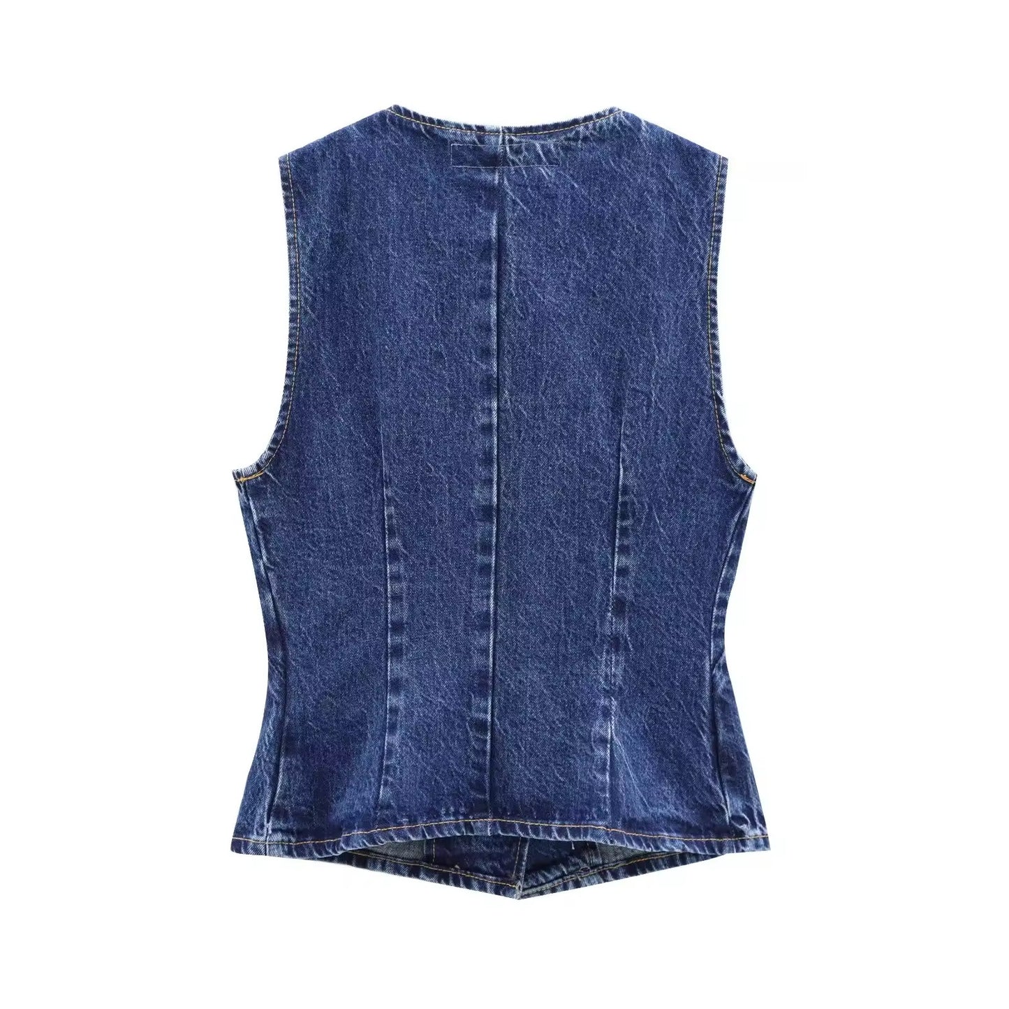 Denim Vintage Weste – Asymmetrischer Schnitt