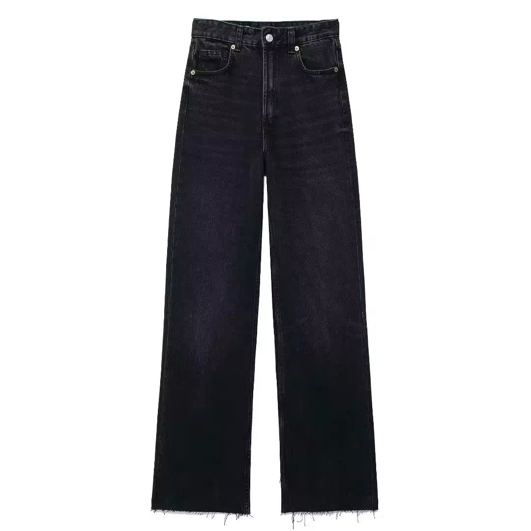 Classic high-waisted wide-leg jeans