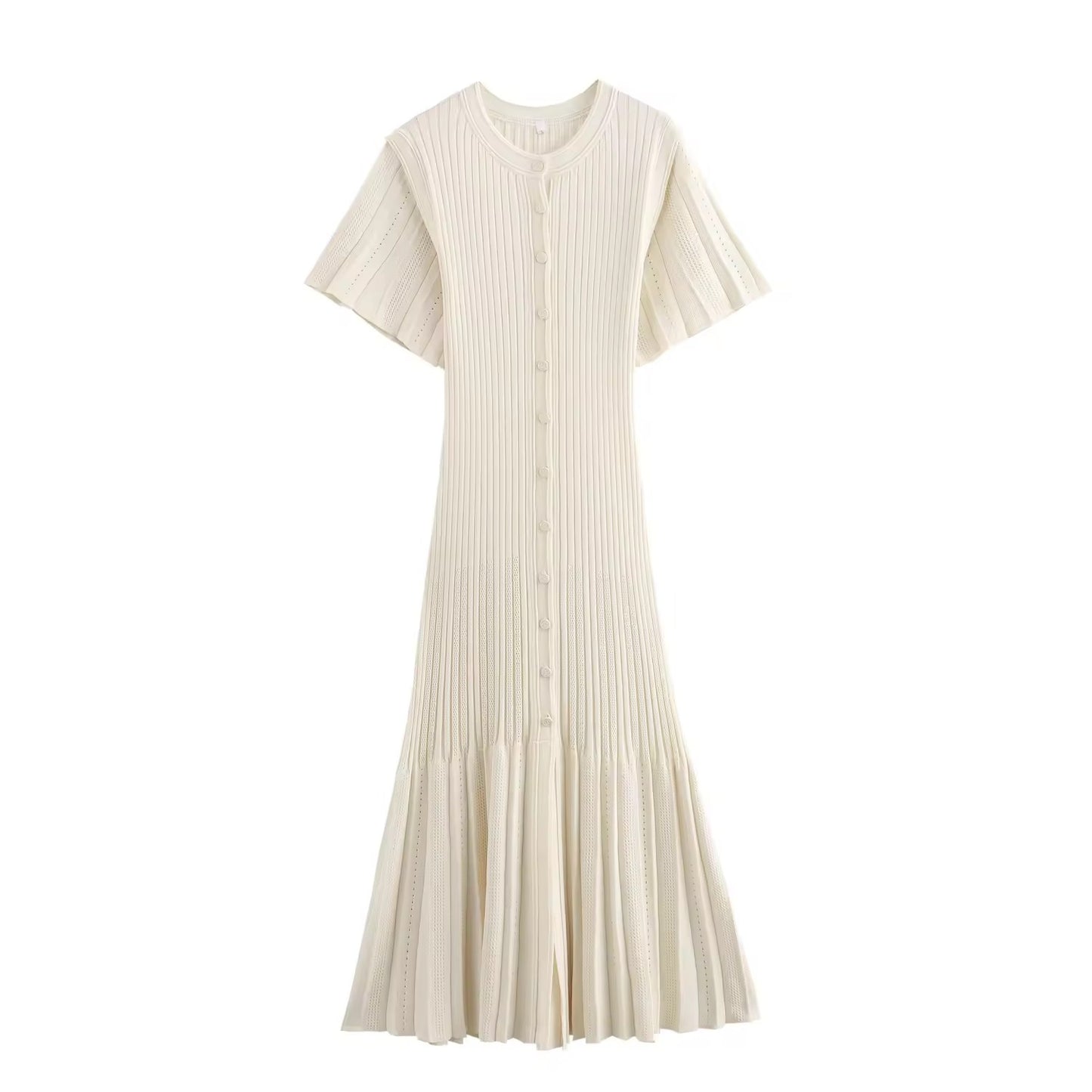 Strick-Midikleid mit Flügelärmeln
