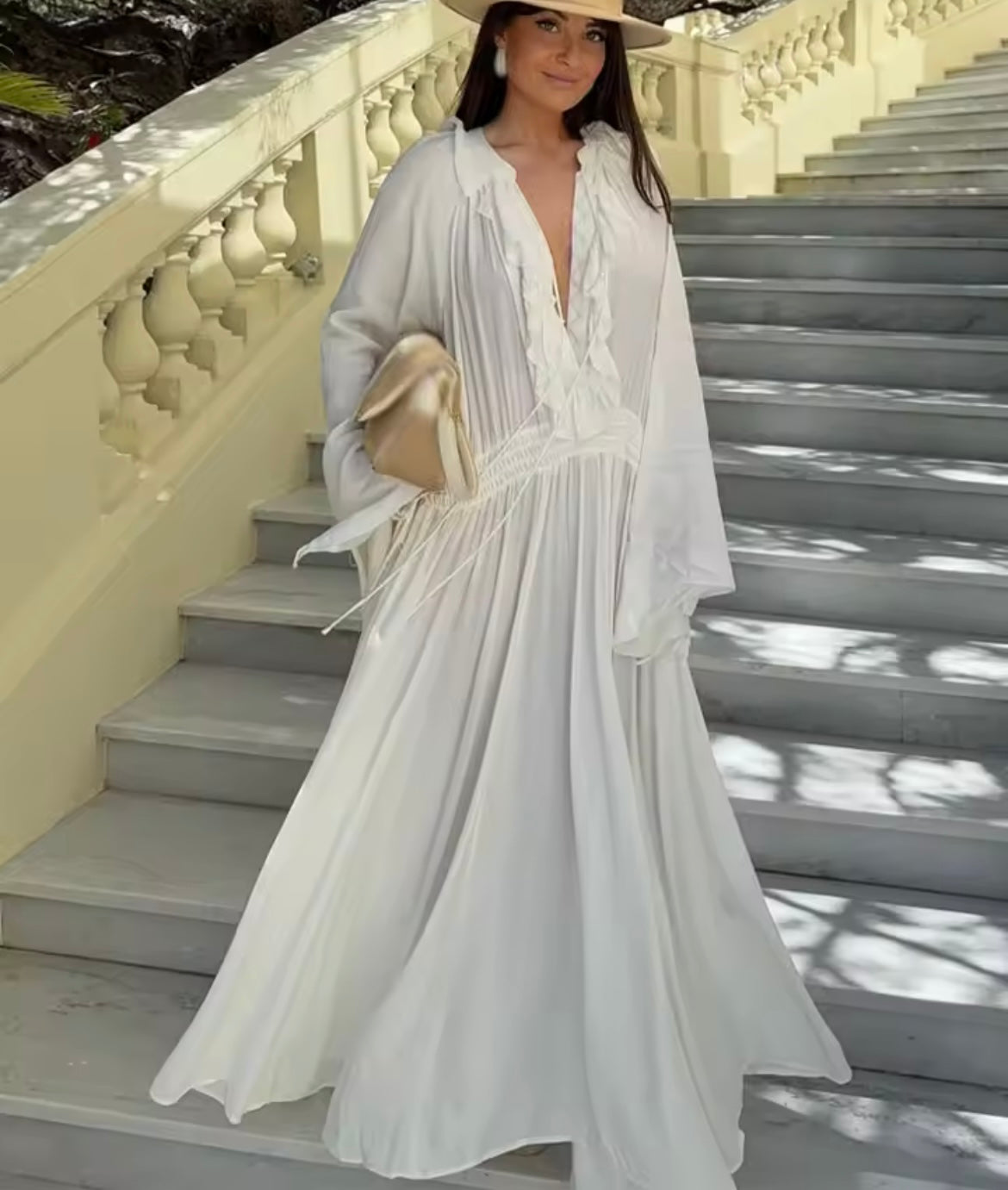 Romantisches Maxikleid mit Rüschen