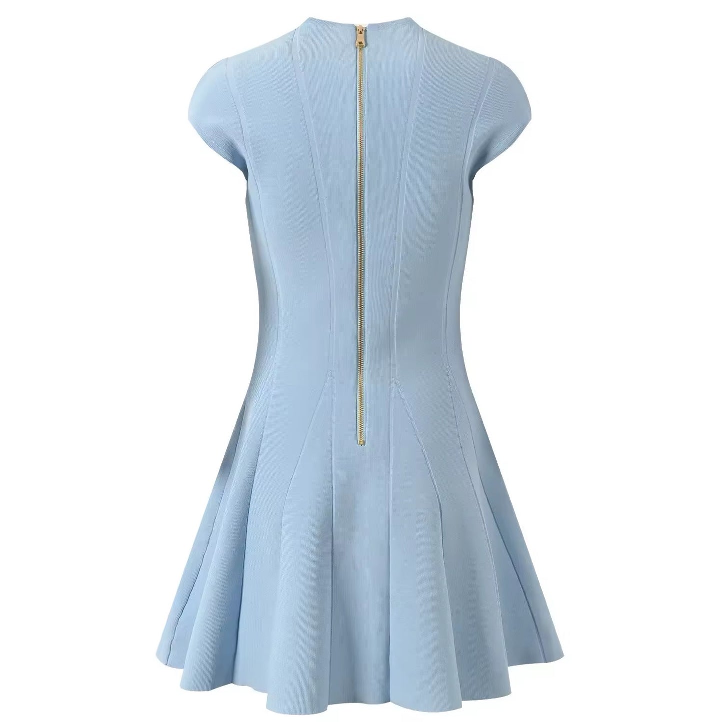 Elegant midi dress with gold buttons
